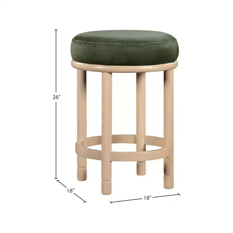 Meridian Furniture, Tabouret de comptoir Monette en velours vert