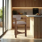 Meridian Furniture,Tabouret Sacha Velours Taupe