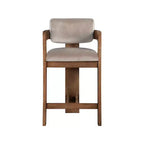 Meridian Furniture,Tabouret Sacha Velours Taupe