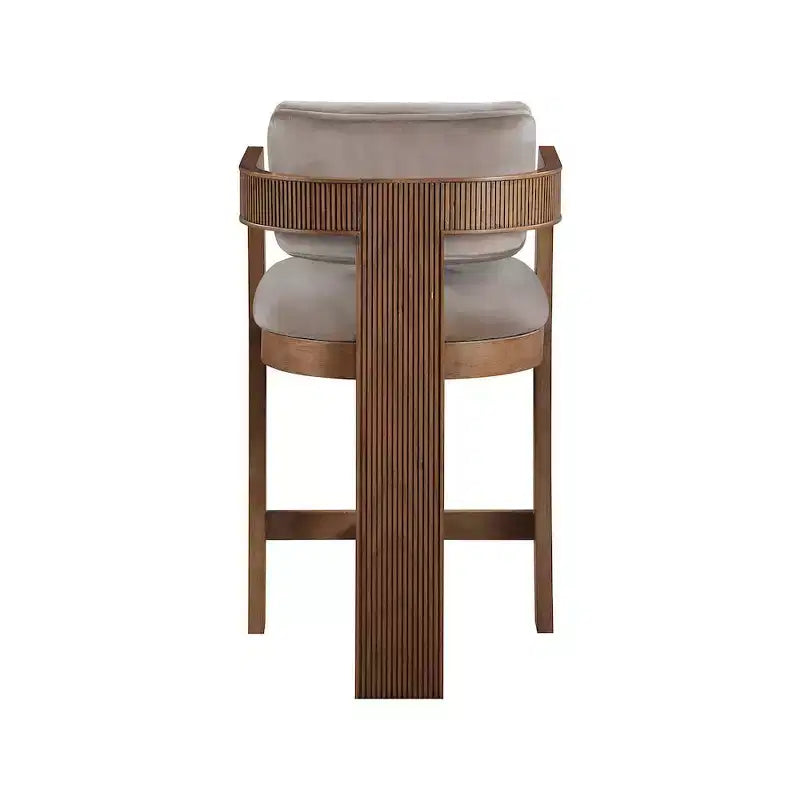 Meridian Furniture,Tabouret Sacha Velours Taupe