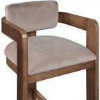Meridian Furniture,Tabouret Sacha Velours Taupe