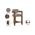 Meridian Furniture,Tabouret Sacha Velours Taupe