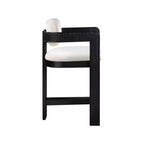 Tabouret en velours crème Sacha de Meridian Furniture