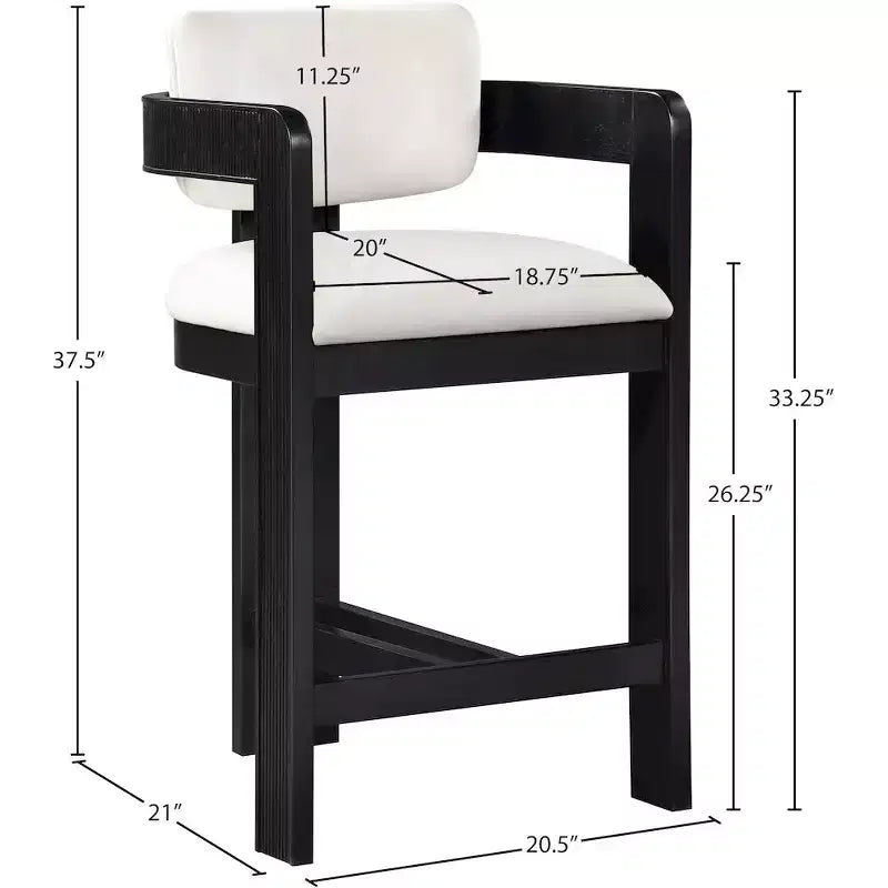 Tabouret en velours crème Sacha de Meridian Furniture