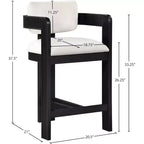 Tabouret en velours crème Sacha de Meridian Furniture