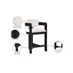Tabouret en velours crème Sacha de Meridian Furniture