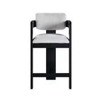 Meridian Furniture, Tabouret Sacha en tissu texturé lin gris