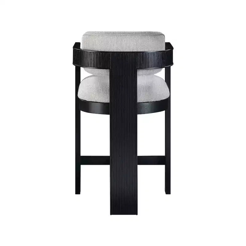 Meridian Furniture, Tabouret Sacha en tissu texturé lin gris