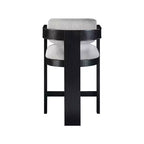 Meridian Furniture, Tabouret Sacha en tissu texturé lin gris
