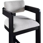 Meridian Furniture, Tabouret Sacha en tissu texturé lin gris