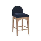 Meridian Furniture,Waldorf Navy Chenille Fabric Stool