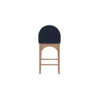 Meridian Furniture, Tabouret en tissu chenille bleu marine Waldorf