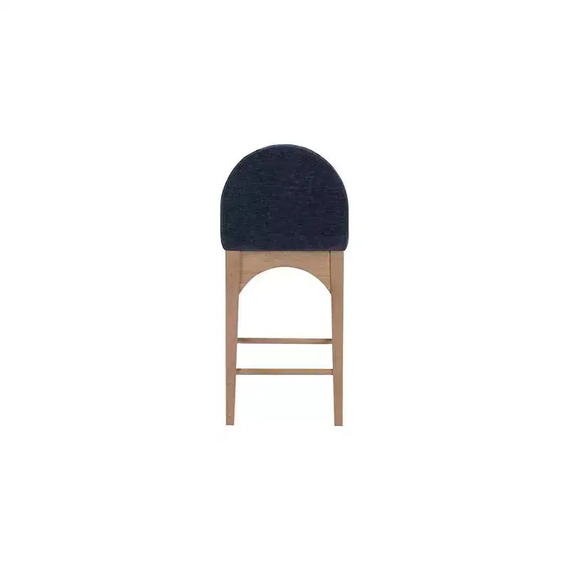 Meridian Furniture, Tabouret en tissu chenille bleu marine Waldorf