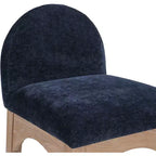 Meridian Furniture, Tabouret en tissu chenille bleu marine Waldorf