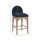Meridian Furniture, Tabouret en tissu chenille bleu marine Waldorf
