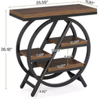 Tribesigns Table d'appoint en bois à 3 niveaux, Table d'appoint étroite avec rangement, Table de chevet pour chambre et salon