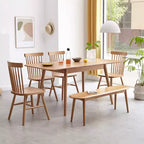 Chaise de salle à manger banc en bois massif Okak, chaises de cuisine rustiques en bois, banc de salle à manger simple et naturel pour salon et cuisine