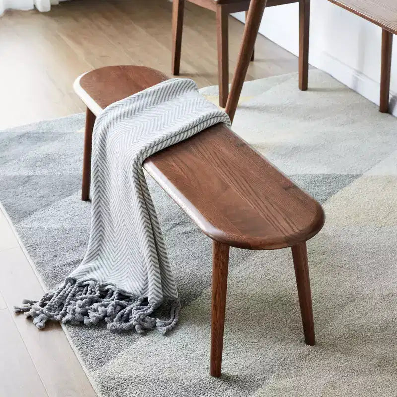 Chaise de salle à manger banc en bois massif Okak, chaises de cuisine rustiques en bois, banc de salle à manger simple et naturel pour salon et cuisine