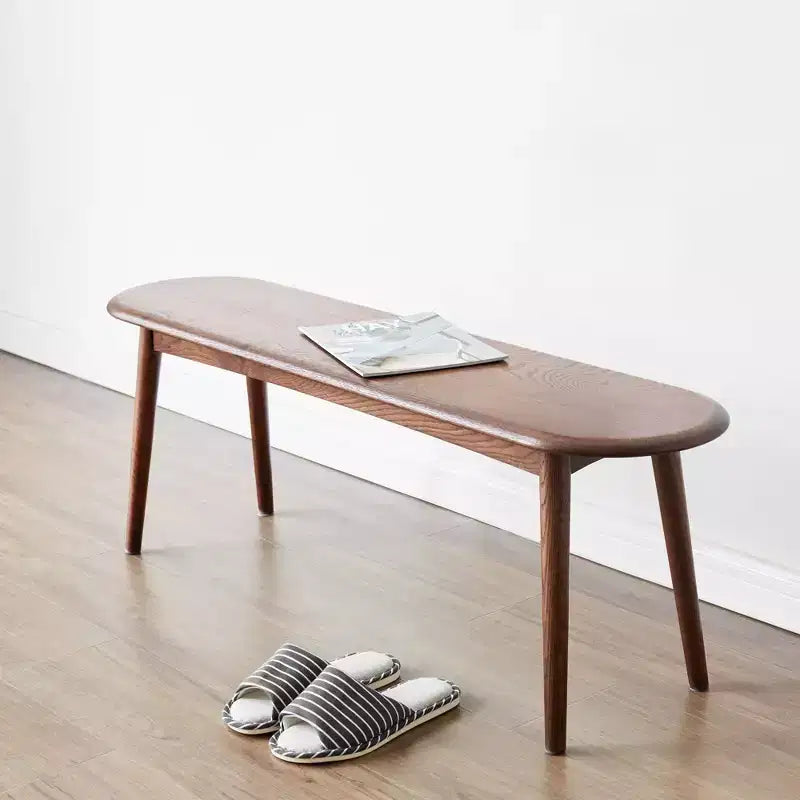 Chaise de salle à manger banc en bois massif Okak, chaises de cuisine rustiques en bois, banc de salle à manger simple et naturel pour salon et cuisine