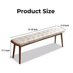 Chaise de salle à manger banc en bois massif Okak, chaises de cuisine rustiques en bois, banc de salle à manger simple et naturel pour salon et cuisine