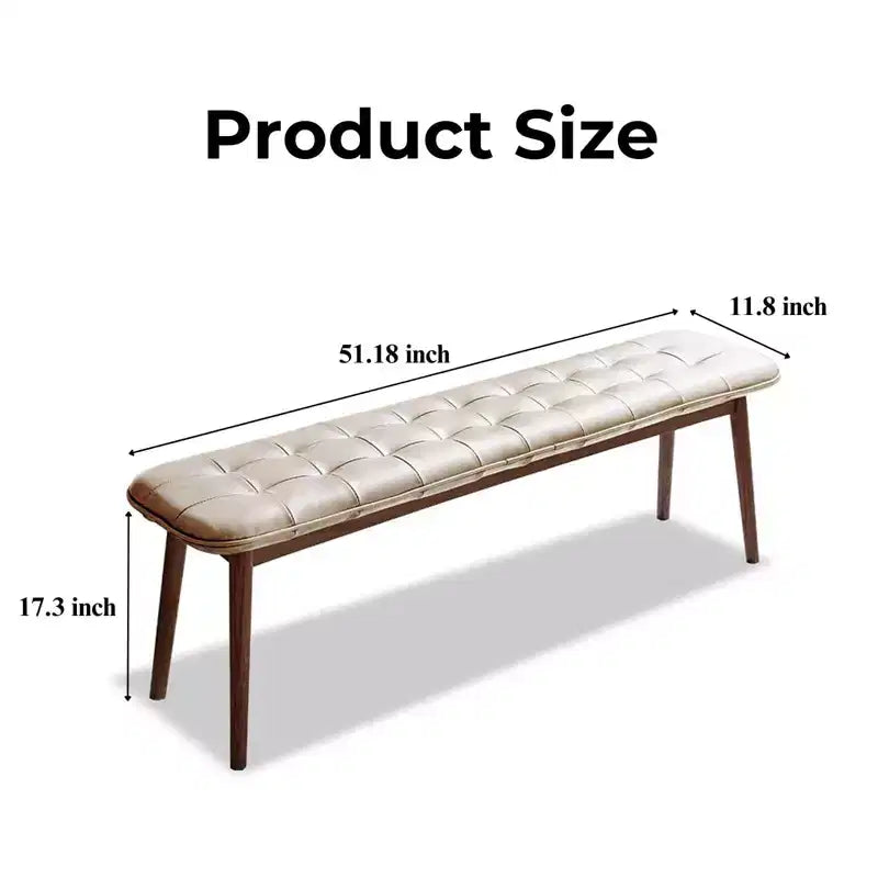 Chaise de salle à manger banc en bois massif Okak, chaises de cuisine rustiques en bois, banc de salle à manger simple et naturel pour salon et cuisine