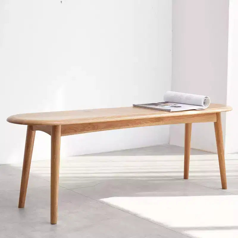 Chaise de salle à manger banc en bois massif Okak, chaises de cuisine rustiques en bois, banc de salle à manger simple et naturel pour salon et cuisine
