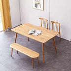 Chaise de salle à manger banc en bois massif Okak, chaises de cuisine rustiques en bois, banc de salle à manger simple et naturel pour salon et cuisine