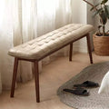 Chaise de salle à manger banc en bois massif Okak, chaises de cuisine rustiques en bois, banc de salle à manger simple et naturel pour salon et cuisine