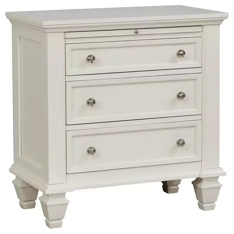 Coaster,Sandy Beach 3-drawer Nightstand Cream White