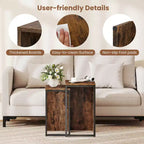Costway Lot de 2 tables basses gigognes 2-en-1, plateau en faux bois, table d'appoint pour canapé, marron rustique