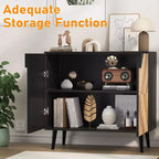 Meuble de rangement de 31,5 pouces avec étagère et portes, buffet moderne avec rangement