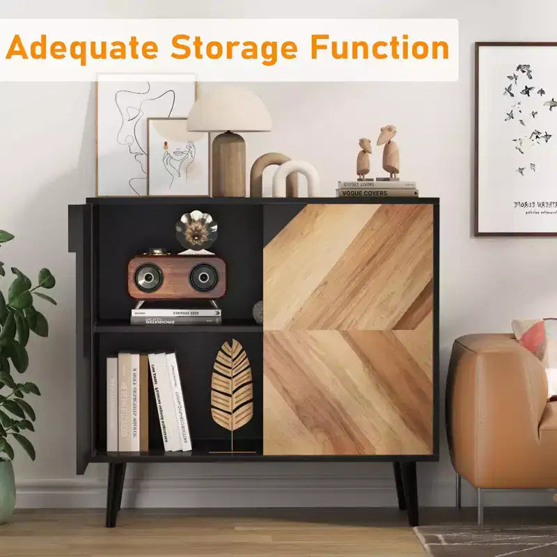 Meuble de rangement de 31,5 pouces avec étagère et portes, buffet moderne avec rangement