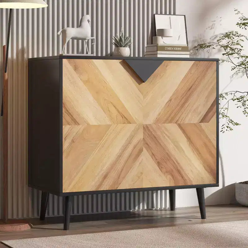 Meuble de rangement de 31,5 pouces avec étagère et portes, buffet moderne avec rangement