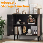 Meuble de rangement de 31,5 pouces avec étagère et portes, buffet moderne avec rangement