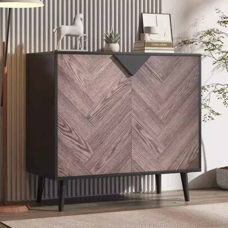 Meuble de rangement de 31,5 pouces avec étagère et portes, buffet moderne avec rangement