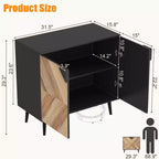 Meuble de rangement de 31,5 pouces avec étagère et portes, buffet moderne avec rangement