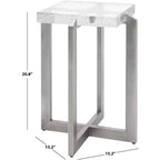 Table d'appoint Pixie Square Bubble Glass - AMH8353A - Argent/Transparent - Safavieh Couture