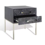 Table d'appoint Sanford à 2 tiroirs - SFV3548B - Chêne cérusé noir - Safavieh Couture