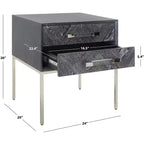 Table d'appoint Sanford à 2 tiroirs - SFV3548B - Chêne cérusé noir - Safavieh Couture