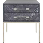 Table d'appoint Sanford à 2 tiroirs - SFV3548B - Chêne cérusé noir - Safavieh Couture