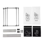 Panier à linge 2 niveaux avec 4 sacs amovibles pour organiser les vêtements, avec quatre roulettes, facile à déplacer, linge, clair, foncé