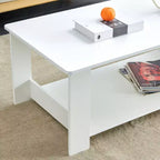Table basse moderne pratique Okak avec étagères de rangement ouvertes, table d'appoint pour le salon, la chambre et le bureau, finition anti-rayures