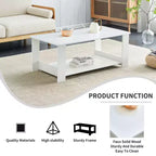 Table basse moderne pratique Okak avec étagères de rangement ouvertes, table d'appoint pour le salon, la chambre et le bureau, finition anti-rayures