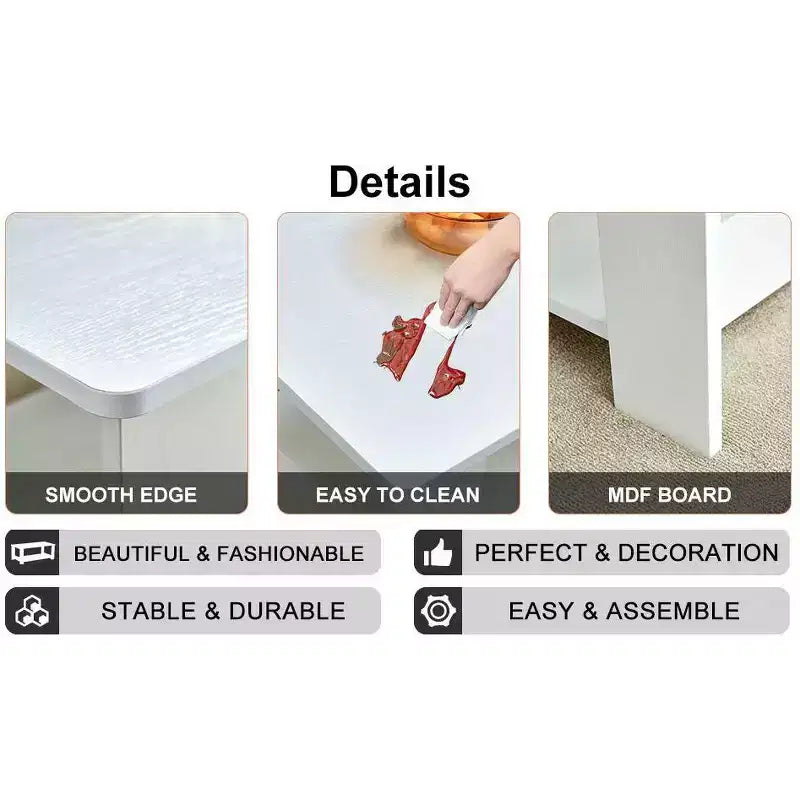 Table basse moderne pratique Okak avec étagères de rangement ouvertes, table d'appoint pour le salon, la chambre et le bureau, finition anti-rayures