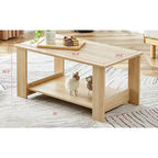 Table basse moderne pratique Okak avec étagères de rangement ouvertes, table d'appoint pour le salon, la chambre et le bureau, finition anti-rayures
