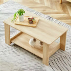 Table basse moderne pratique Okak avec étagères de rangement ouvertes, table d'appoint pour le salon, la chambre et le bureau, finition anti-rayures