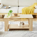 Table basse moderne pratique Okak avec étagères de rangement ouvertes, table d'appoint pour le salon, la chambre et le bureau, finition anti-rayures