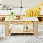 Table basse moderne pratique Okak avec étagères de rangement ouvertes, table d'appoint pour le salon, la chambre et le bureau, finition anti-rayures