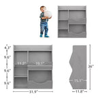 GustoWave Bibliothèque pour enfants à 3 niveaux – Présentoirs à livres pour tout-petits pour salles de classe, salles de jeux, bibliothèque à 5 compartiments et étagère à jouets pour chambre, salon