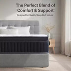 Matelas hybride Swedrea en mousse à mémoire de forme à gel rafraîchissant moyen certifié CertiPUR-US et Oeko TEX